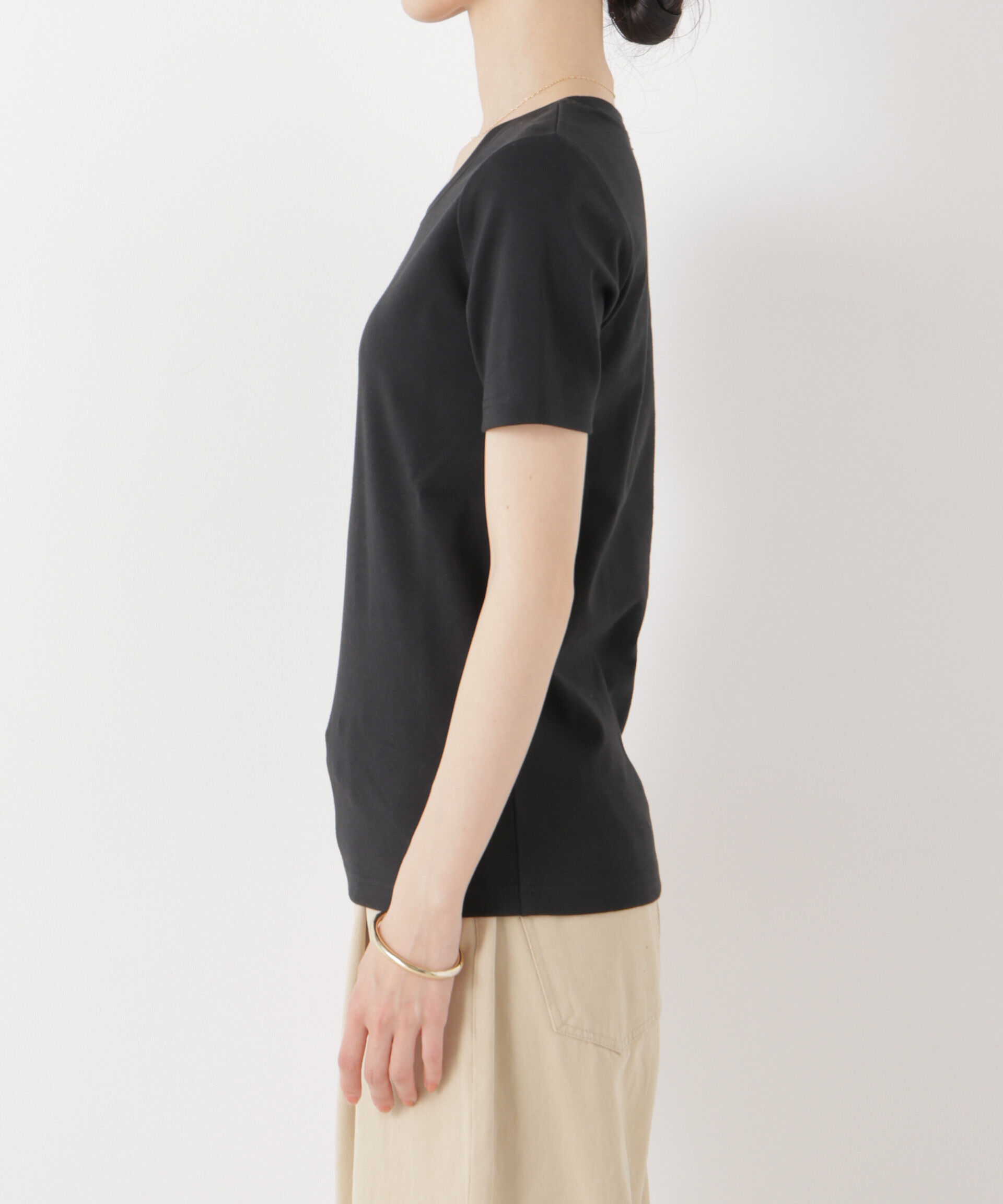 NANO universe「抗菌防臭コットンフライスカットクルーネックトップス」|Tシャツ・カットソー|