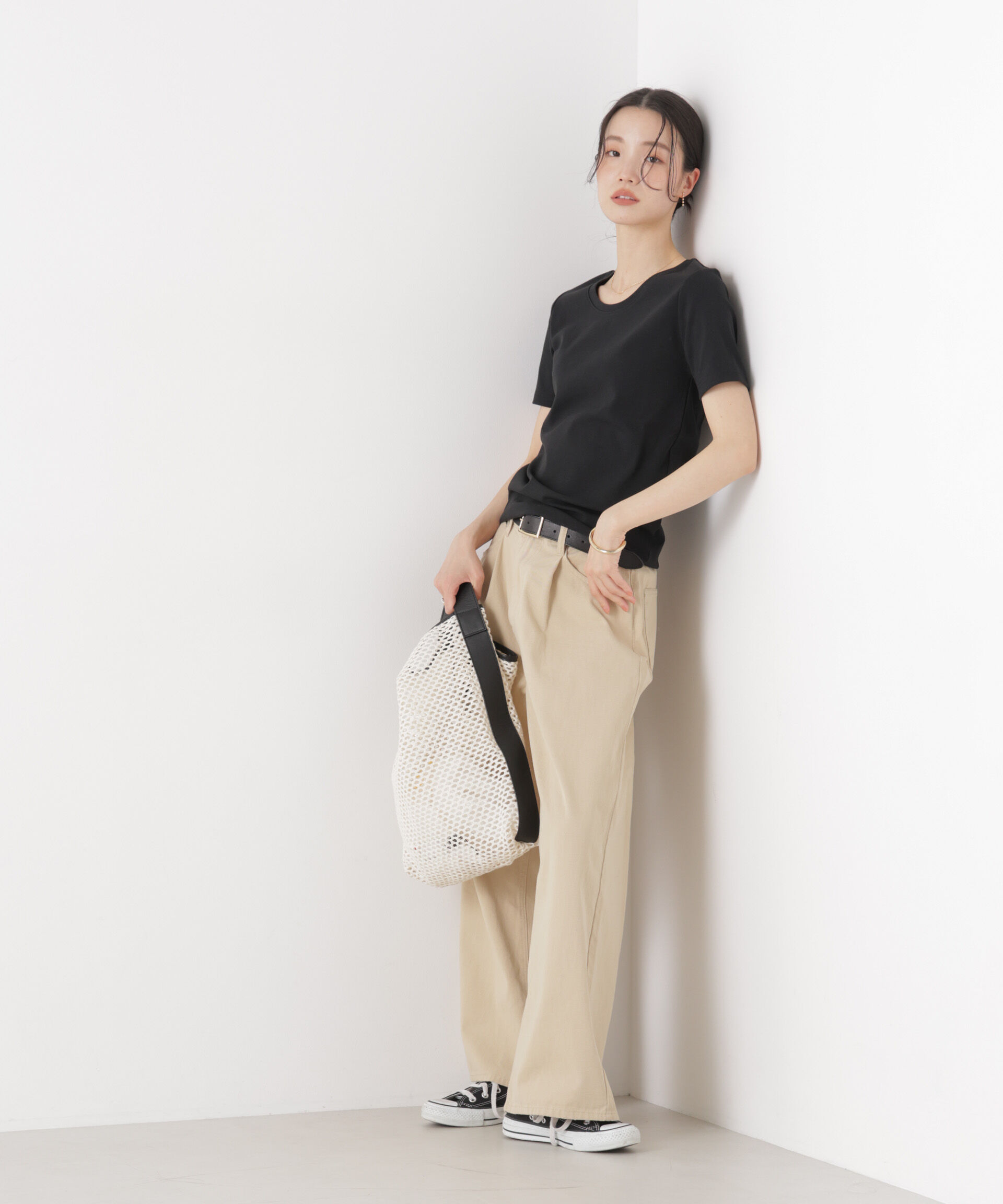 NANO universe「抗菌防臭コットンフライスカットクルーネックトップス」|Tシャツ・カットソー|