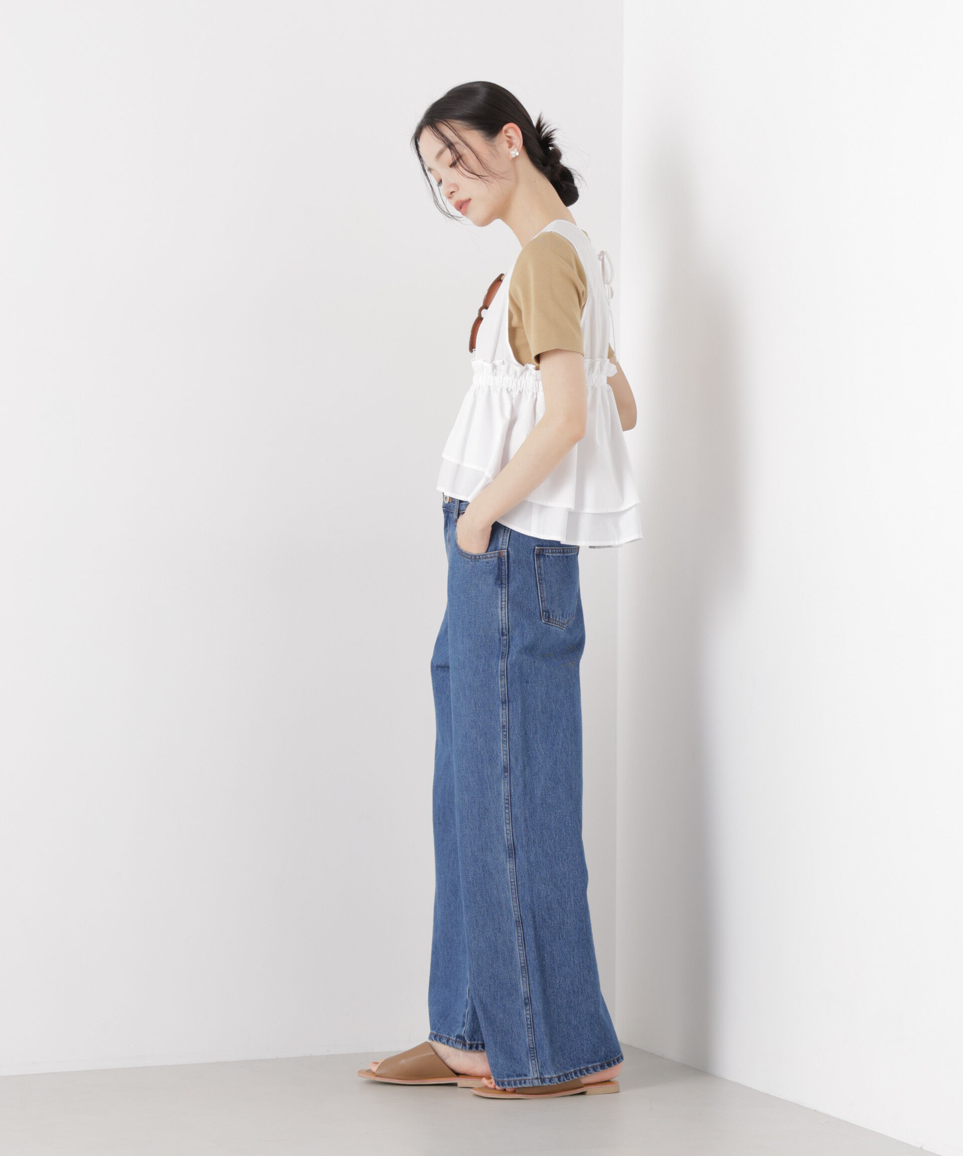 NANO universe「抗菌防臭コットンフライスカットクルーネックトップス」|Tシャツ・カットソー|