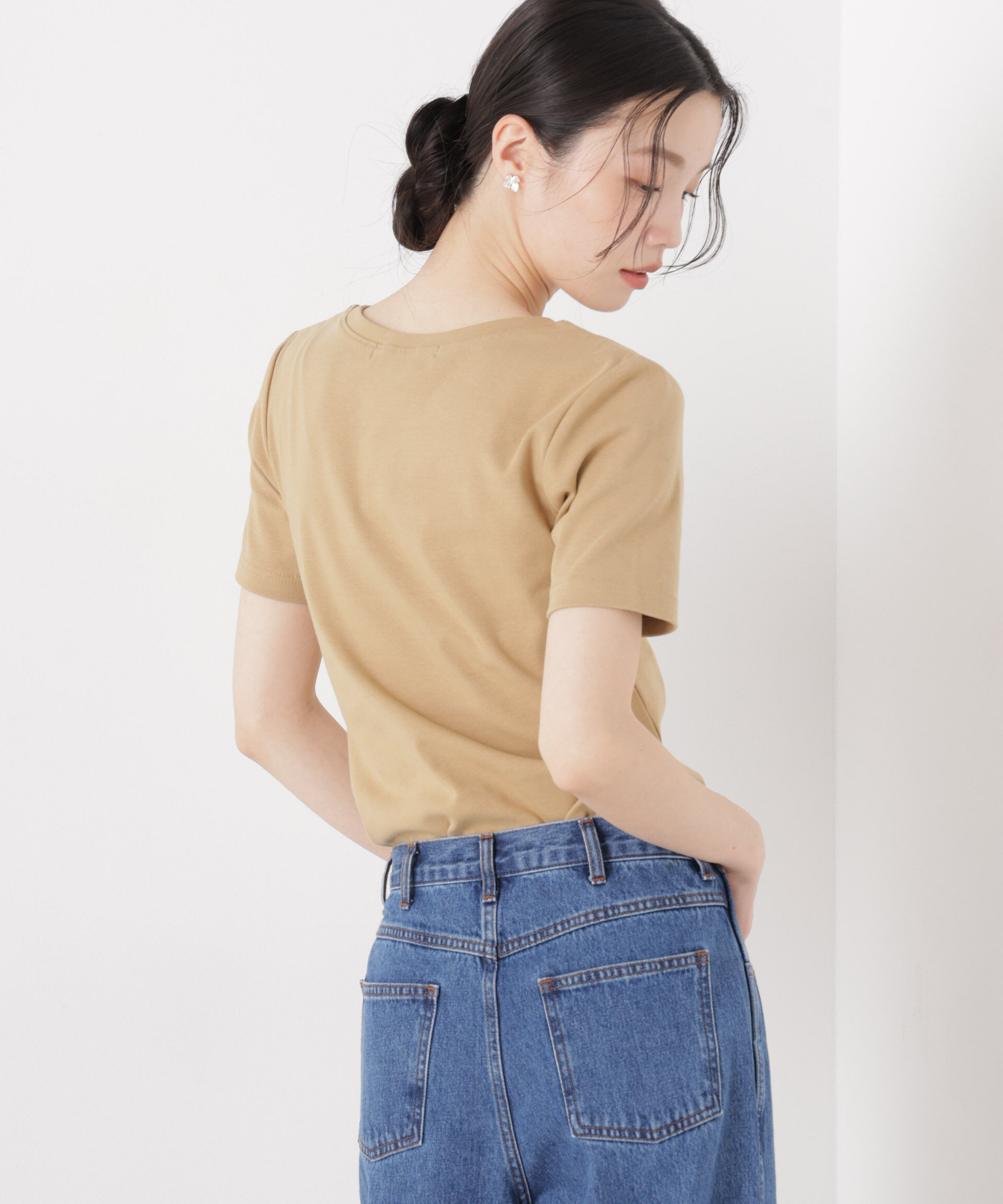 NANO universe「抗菌防臭コットンフライスカットクルーネックトップス」|Tシャツ・カットソー|