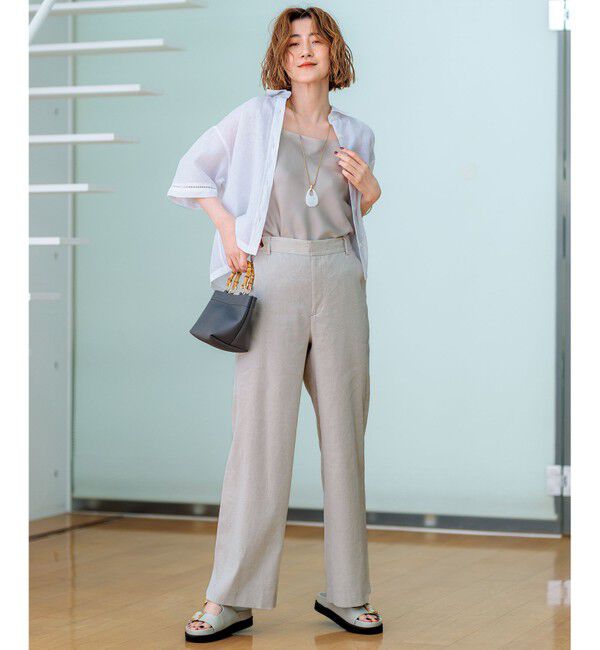 23区「【CLASSY.6月号掲載/洗える】リネンレーヨンストレッチ ワイドパンツ」|その他|