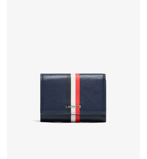 LACOSTE「トリコロールプリントレザー3つ折りウォレット」|財布|