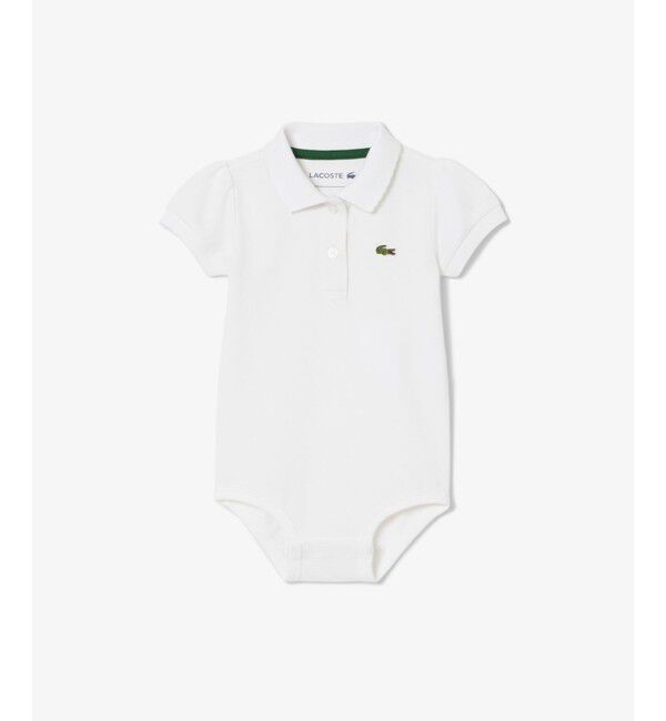 LACOSTE「ベビーズ鹿の子地ボディスーツ」|ロンパース|ホワイト