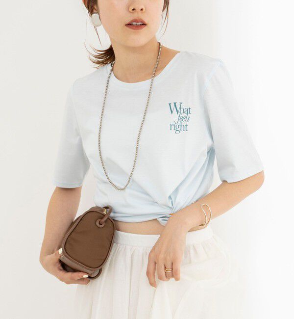 NOLLEY'S「ウォッシャブルプリントT」|Tシャツ・カットソー|サックス