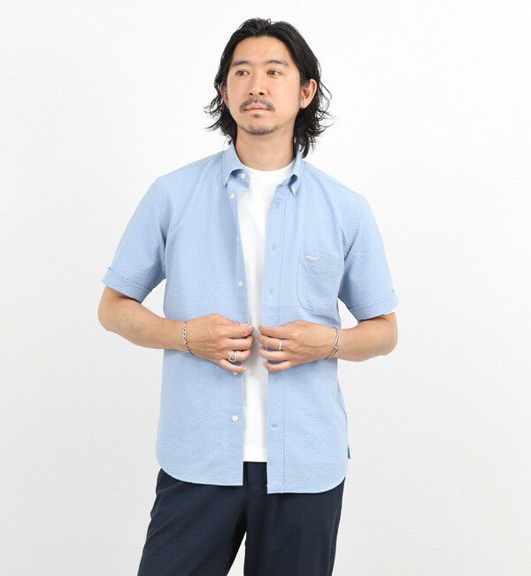 NOLLEY'S goodman「クジラBD S/S サッカー/オックス 半袖シャツ 26SS」|シャツ・ブラウス|