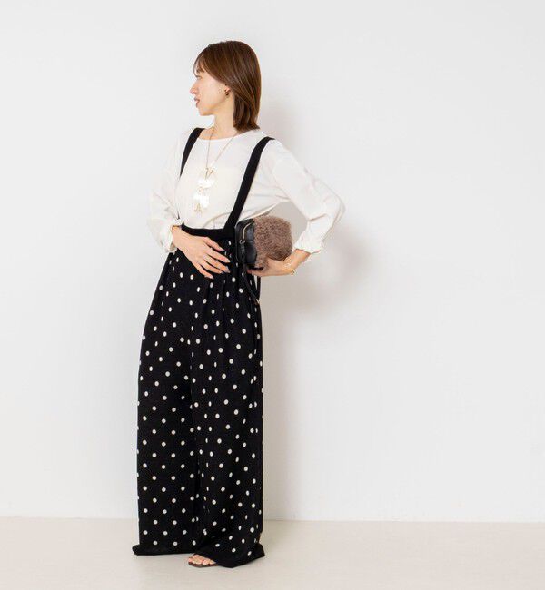 Rie Miller「《手洗い可能》Wジャガードニットサロペット」|オールインワン|
