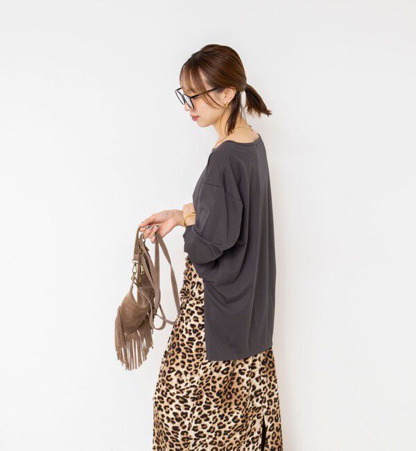 Rie Miller「《UVカット/接触冷感/防シワ》ウォッシャブルツイストスリーブプルオーバー」|Tシャツ・カットソー|