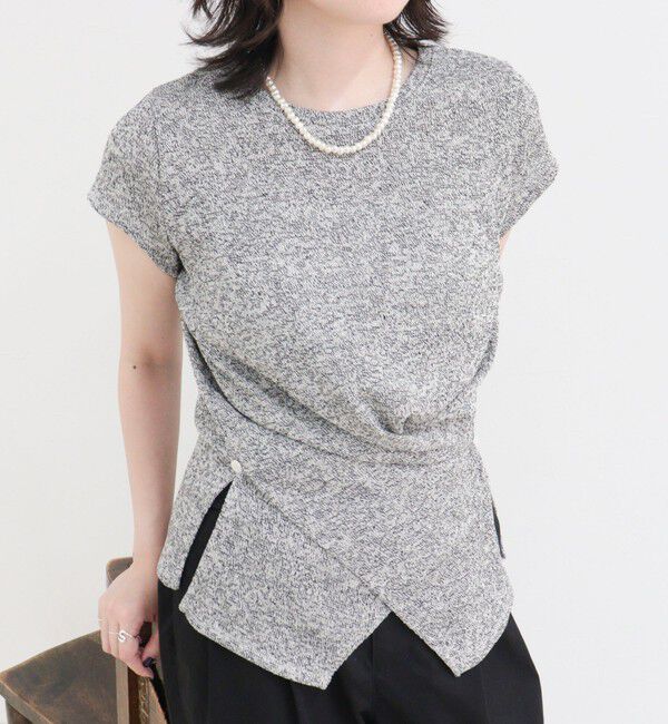 fredy emue「ニットソーカシュクールプルオーバー」|Tシャツ・カットソー|ブラック系その他