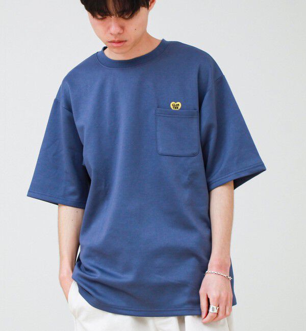 GLOSTER「【ユニセックスで着たい】接触冷感ハート刺繍ポケTEE」|Tシャツ・カットソー|ネイビー