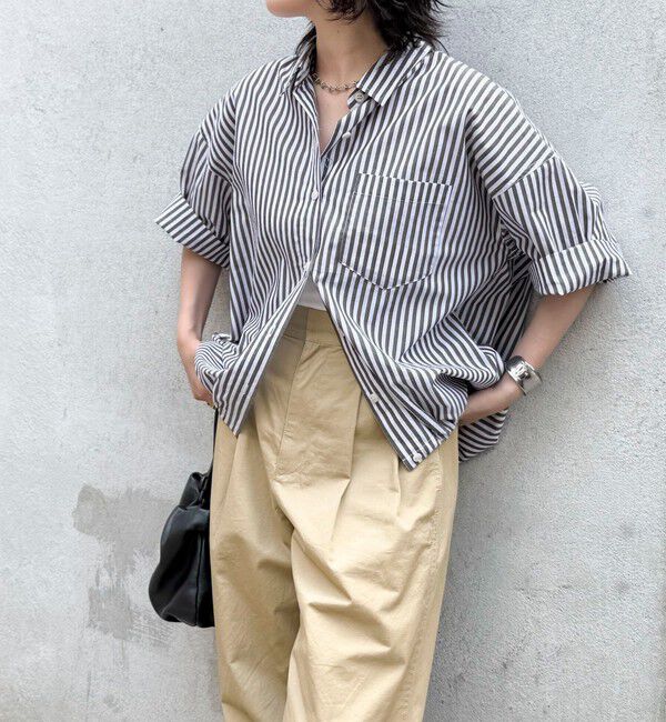 fredy emue「【人気につき半袖Ver.で再登場】汗染み軽減加工COTTON半袖シャツブルゾン」|シャツ・ブラウス|