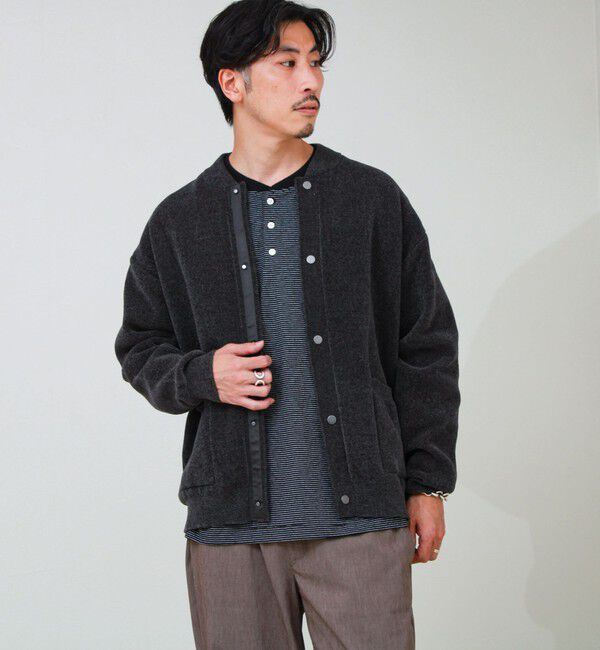 GLOSTER「【人気モールニットシリーズ/チクチクしないニット】モールダブルフェイス MA-1カーディガン」|ニット・セーター|