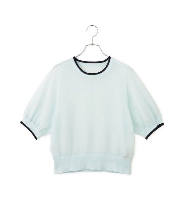 ADAM ET ROPE'「【WEB限定】リネンmixバイカラーシアーニットTシャツ」|Tシャツ・カットソー|