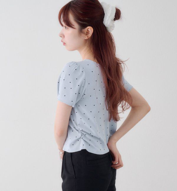  「【無地＆ドット】ドット針抜きカーディガン」|カーディガン|