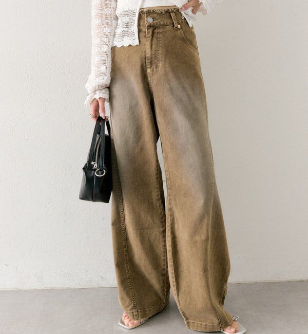  「バレルBIGデニム」|デニム|ブラウン