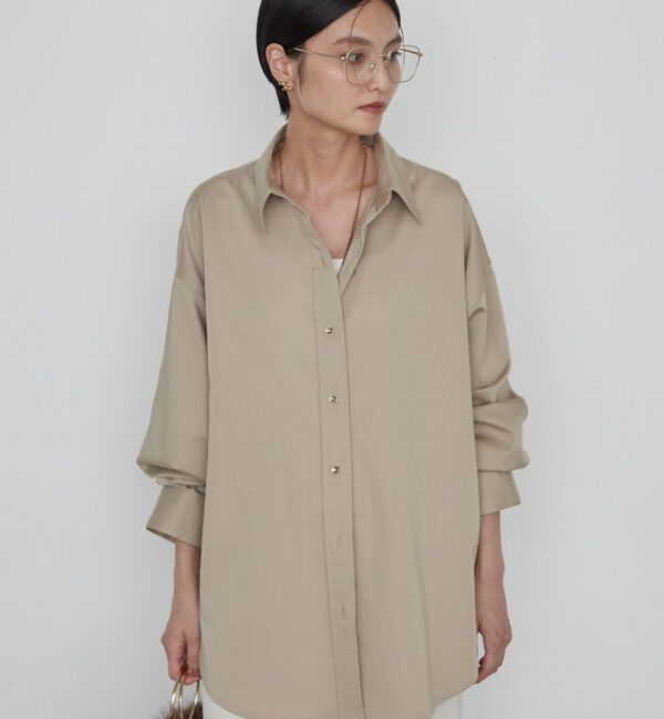  「《WEB限定/大人気につきリバイバル/累計販売１万枚達成》サテンBIGシャツ」|シャツ・ブラウス|ベージュ