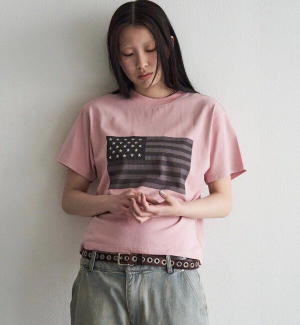  「【UNISEX】【KOOKY'N】スタースタッズフラッググラフィックTEE」|Tシャツ・カットソー|