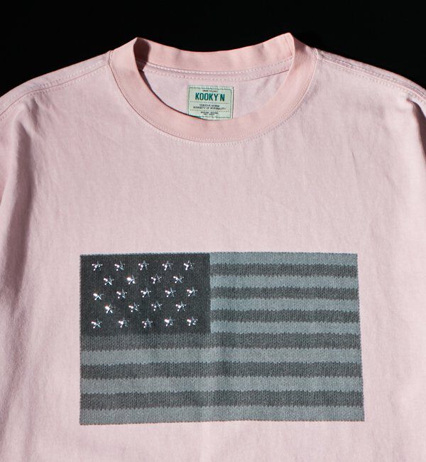  「【UNISEX】【KOOKY'N】スタースタッズフラッググラフィックTEE」|Tシャツ・カットソー|