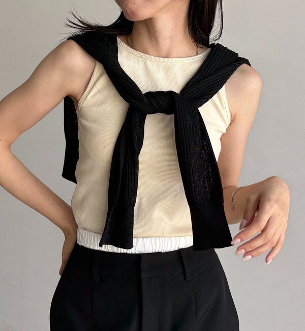  「【バックオープン】カップ付アメスリタンク」|キャミソール|
