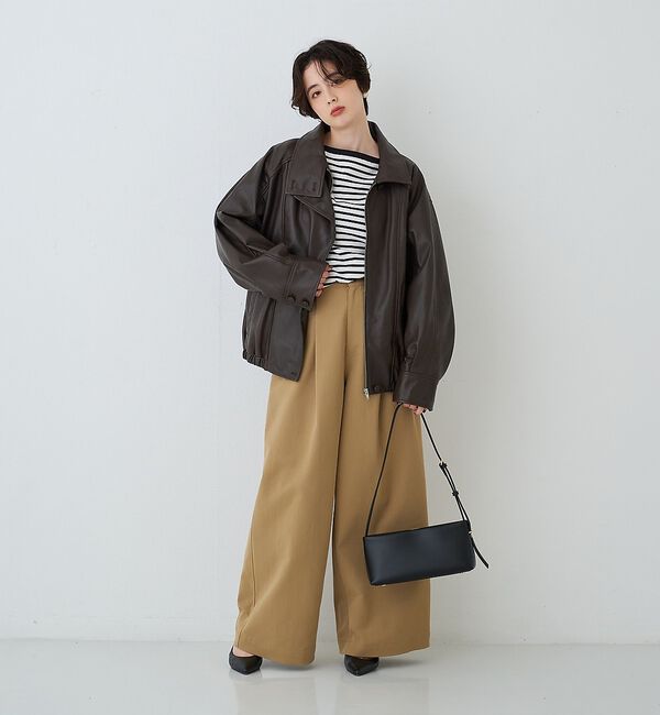 Rouge vif「ラムレザースタンドカラーブルゾン」|ブルゾン・スタジャン|