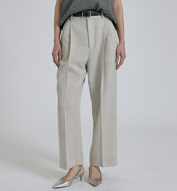 qualite「【セットアップ対応】メッシュ2タックストレードパンツ」|その他|ライトベージュ