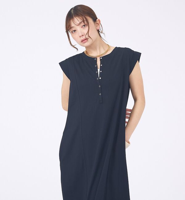abahouse mavie「【接触冷感＆速乾】ヘンリーネック2WAYワンピース」|ワンピース|
