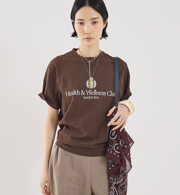 The Store by C' 「【Sporty&Rich】H&W Crest T-Shirt／ロゴTシャツ」|Tシャツ・カットソー|