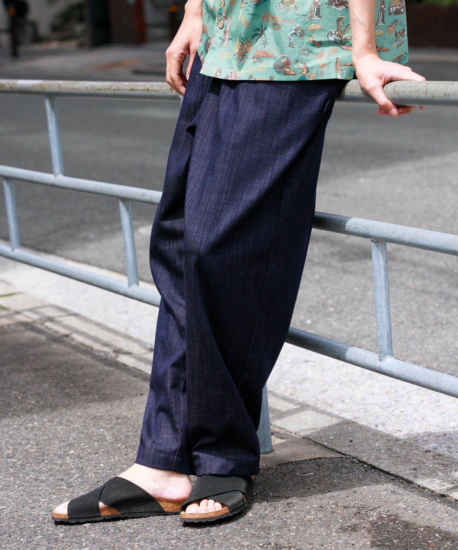 Sonny Label 「デニムライクイージーワイドパンツ」|デニム|