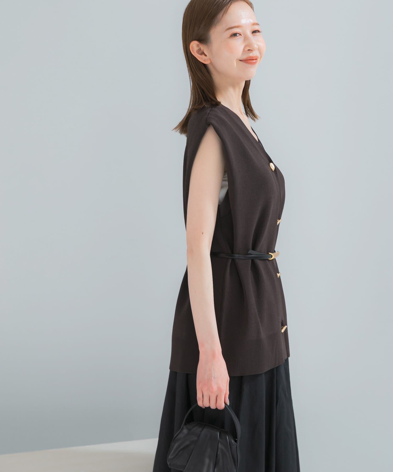 URBAN RESEARCH ROSSO「ショルダータックニットベスト」|ベスト・ジレ|