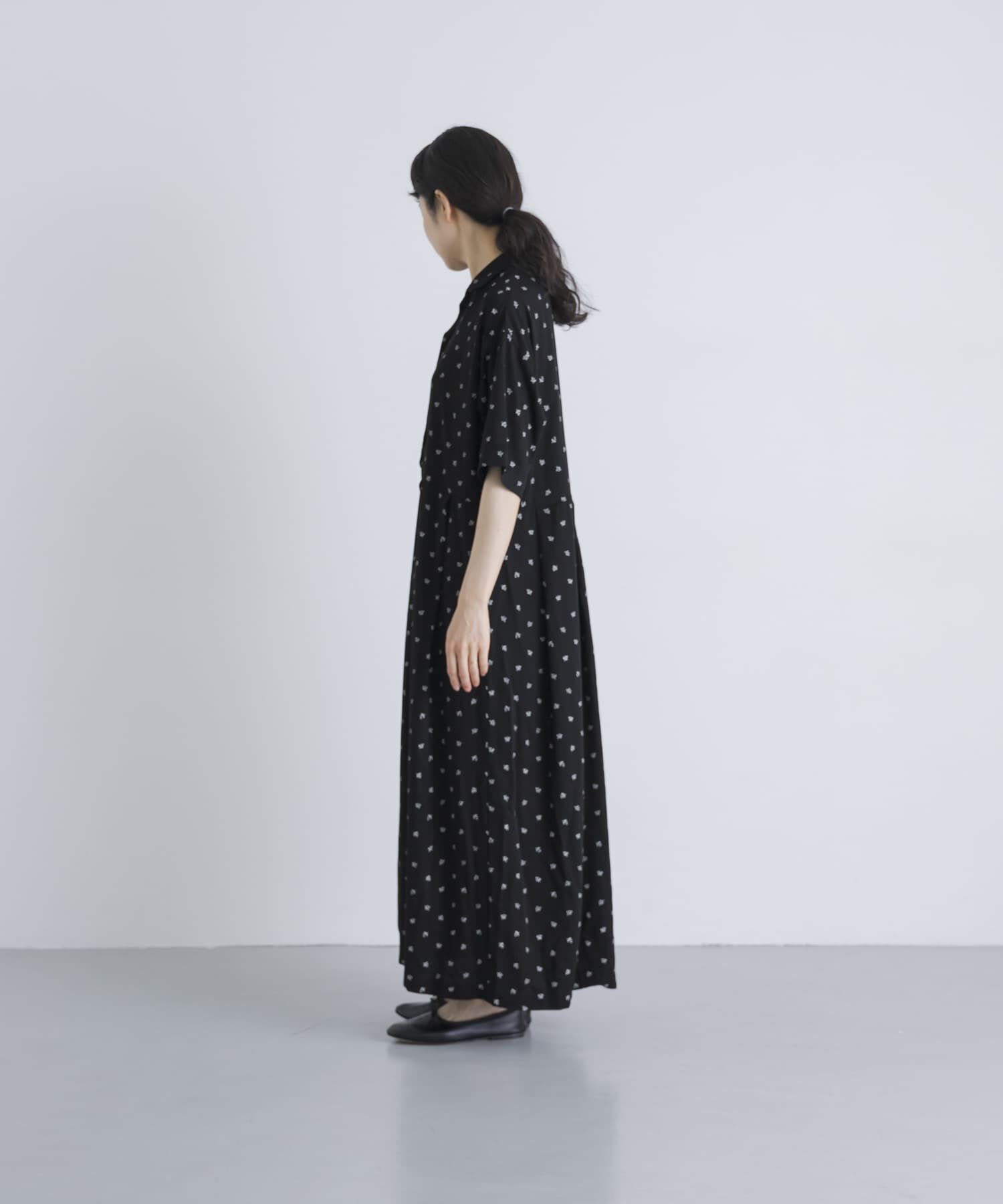 かぐれ「『2サイズ展開』レーヨンモノトーンプリントワンピース」|ワンピース|