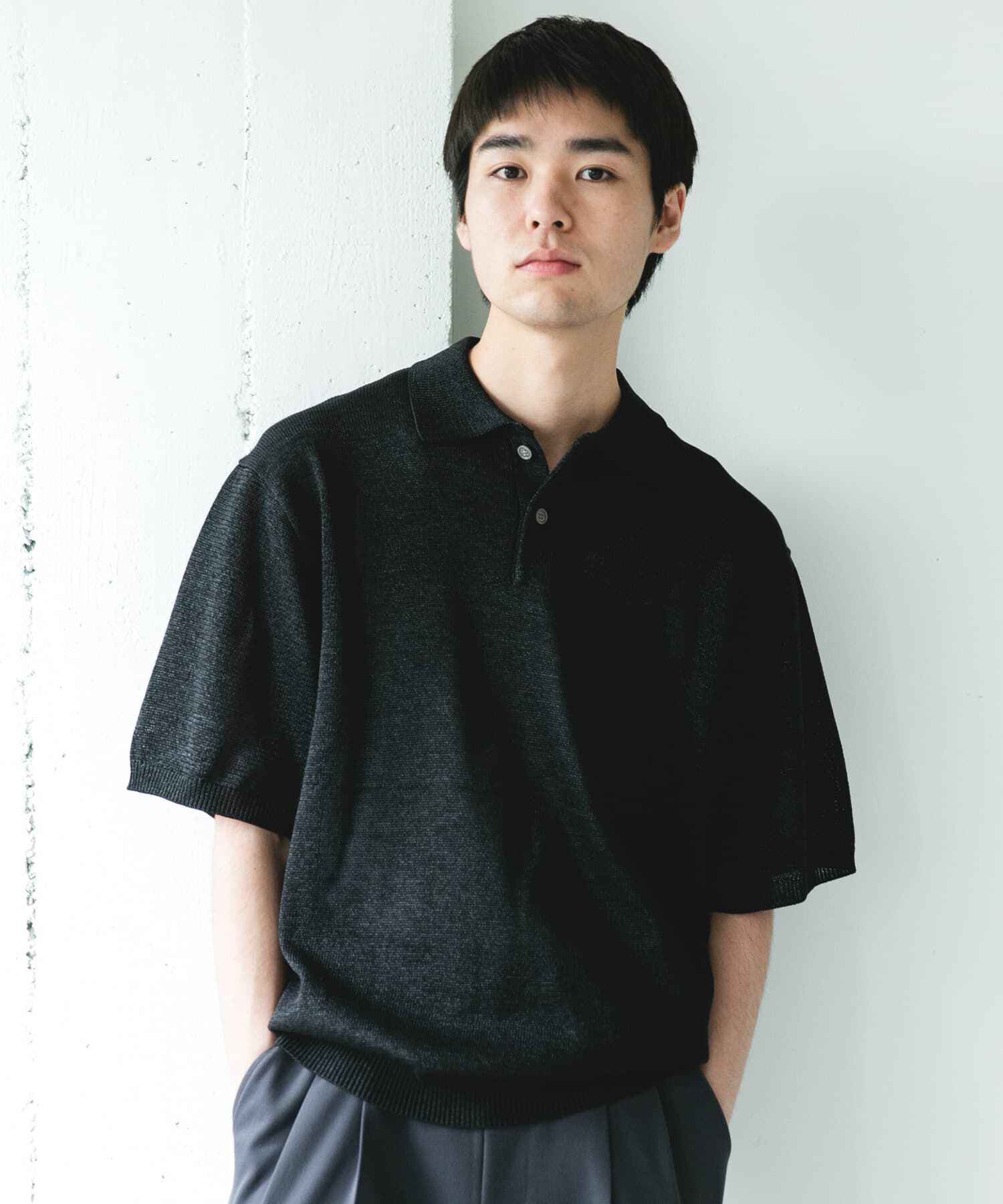 URBAN RESEARCH DOORS「『洗濯可/UVカット』『URTECH』Aircare ショートスリーブニットポロ」|ニット・セーター|