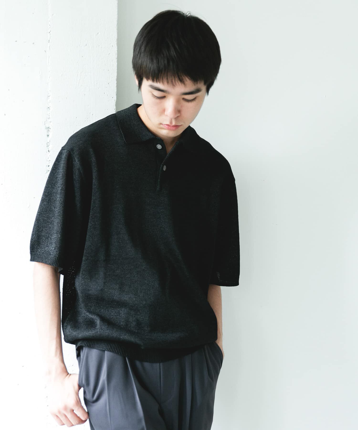 URBAN RESEARCH DOORS「『洗濯可/UVカット』『URTECH』Aircare ショートスリーブニットポロ」|ニット・セーター|