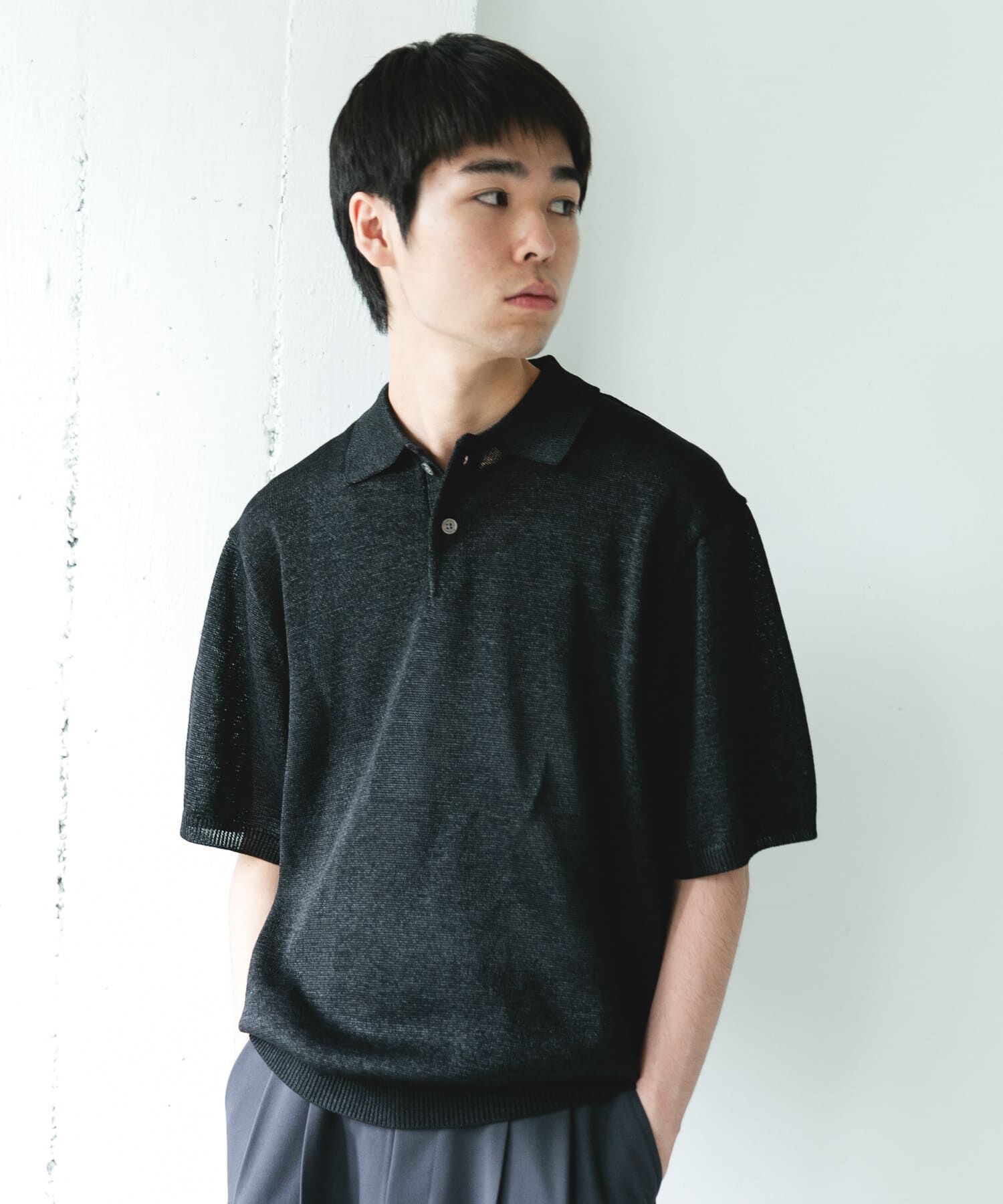 URBAN RESEARCH DOORS「『洗濯可/UVカット』『URTECH』Aircare ショートスリーブニットポロ」|ニット・セーター|