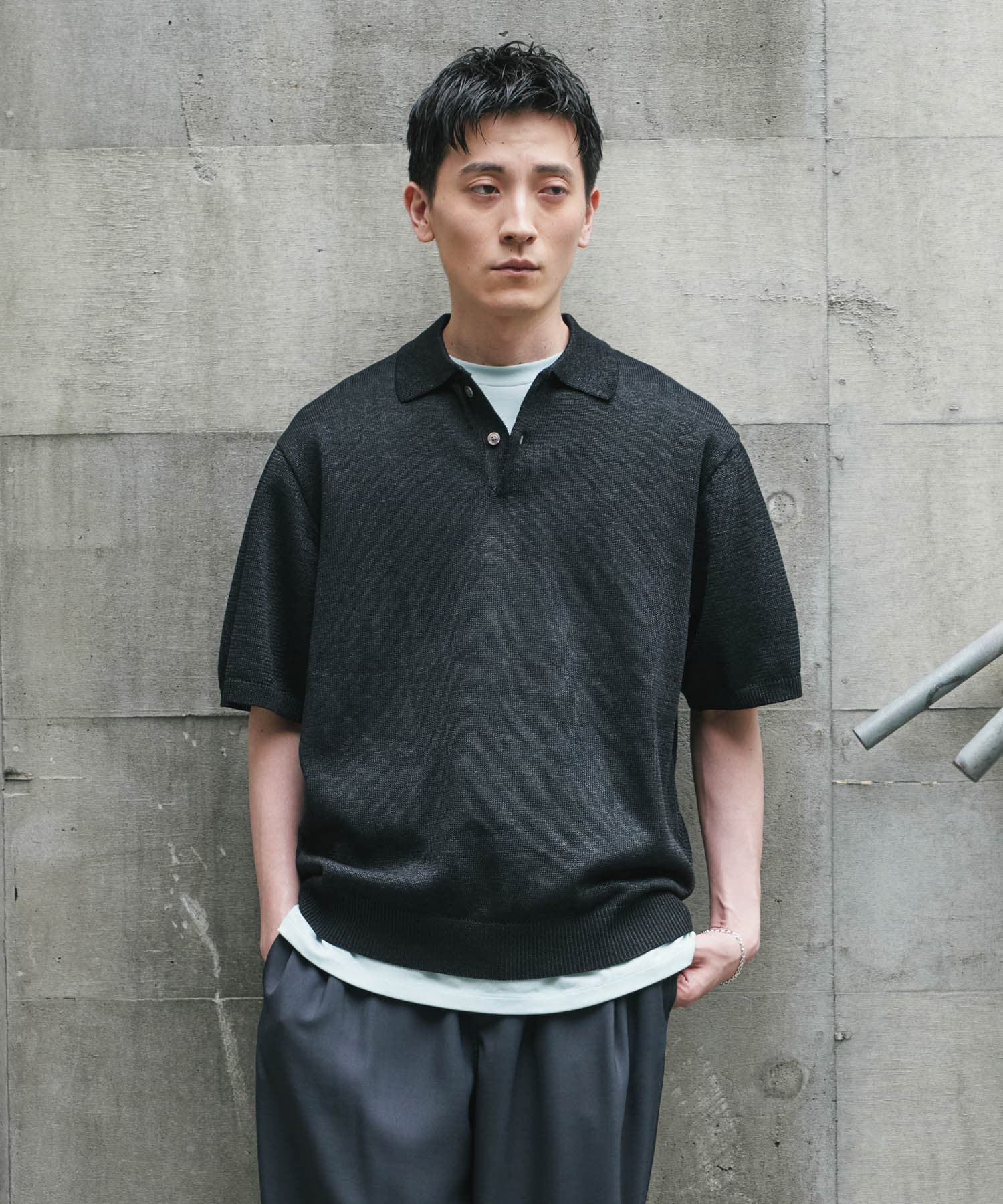 URBAN RESEARCH DOORS「『洗濯可/UVカット』『URTECH』Aircare ショートスリーブニットポロ」|ニット・セーター|
