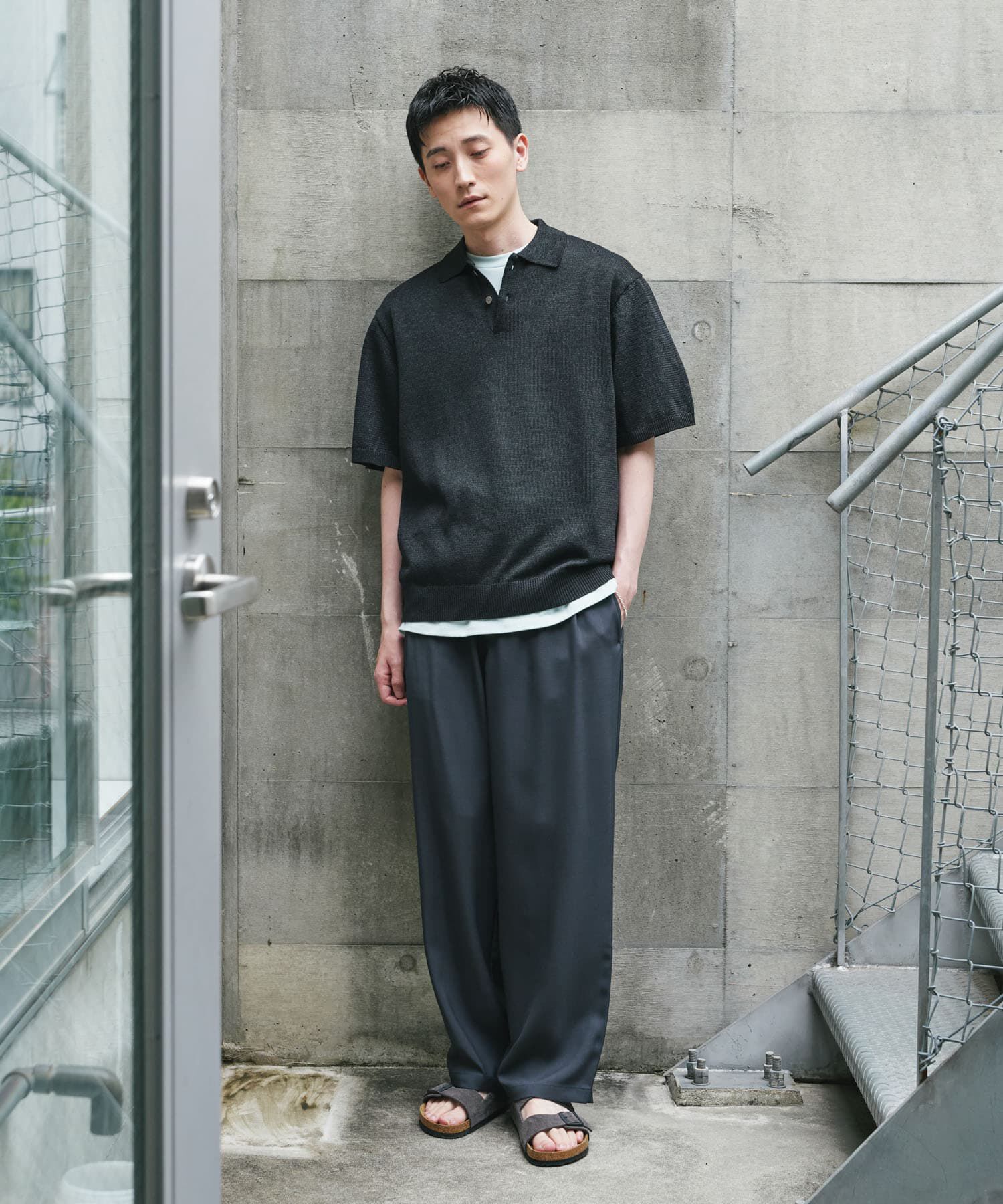 URBAN RESEARCH DOORS「『洗濯可/UVカット』『URTECH』Aircare ショートスリーブニットポロ」|ニット・セーター|