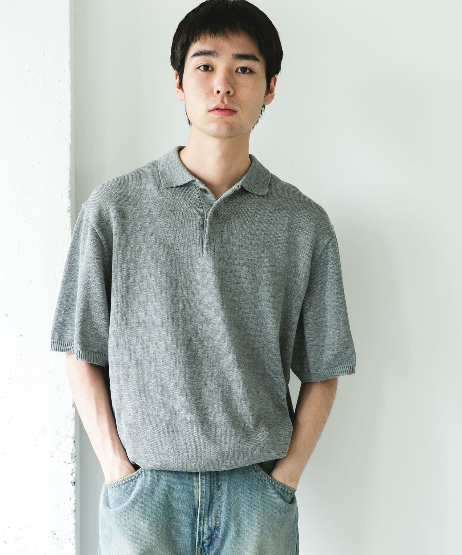 URBAN RESEARCH DOORS「『洗濯可/UVカット』『URTECH』Aircare ショートスリーブニットポロ」|ニット・セーター|