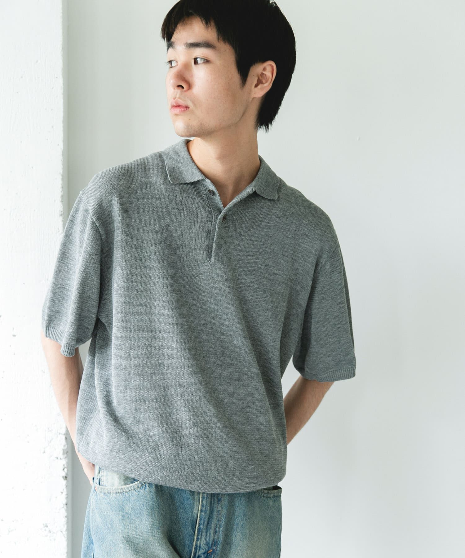 URBAN RESEARCH DOORS「『洗濯可/UVカット』『URTECH』Aircare ショートスリーブニットポロ」|ニット・セーター|