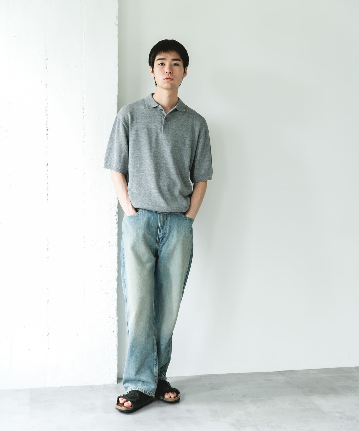 URBAN RESEARCH DOORS「『洗濯可/UVカット』『URTECH』Aircare ショートスリーブニットポロ」|ニット・セーター|