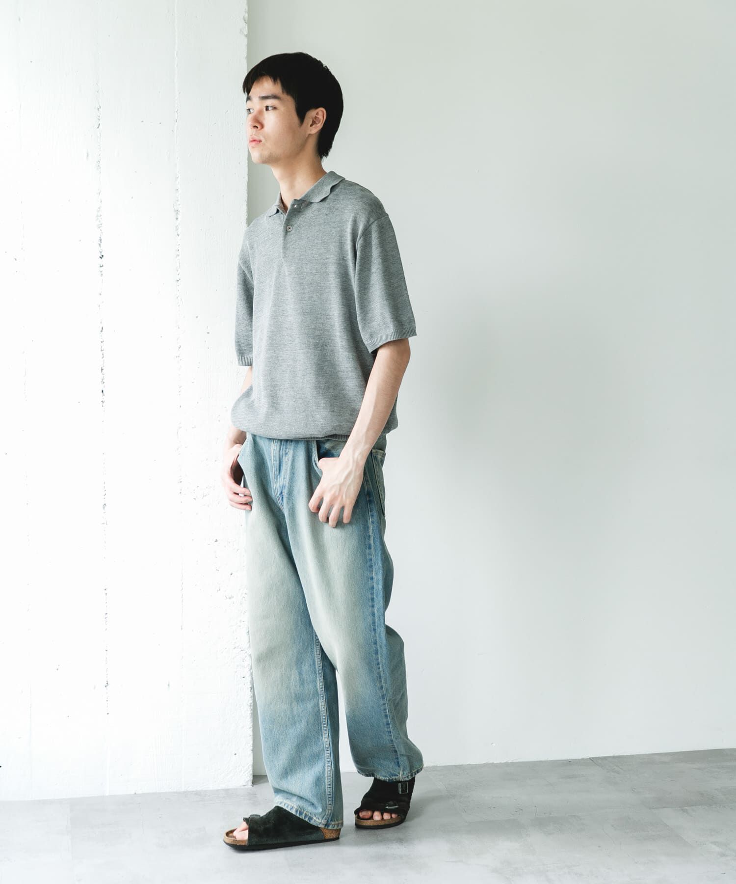 URBAN RESEARCH DOORS「『洗濯可/UVカット』『URTECH』Aircare ショートスリーブニットポロ」|ニット・セーター|