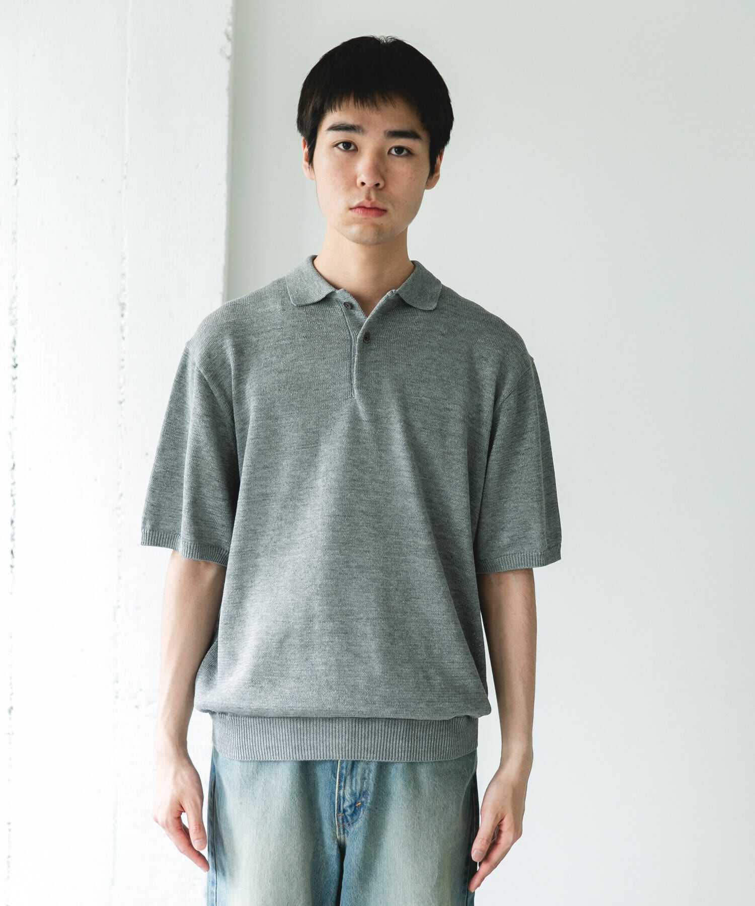 URBAN RESEARCH DOORS「『洗濯可/UVカット』『URTECH』Aircare ショートスリーブニットポロ」|ニット・セーター|