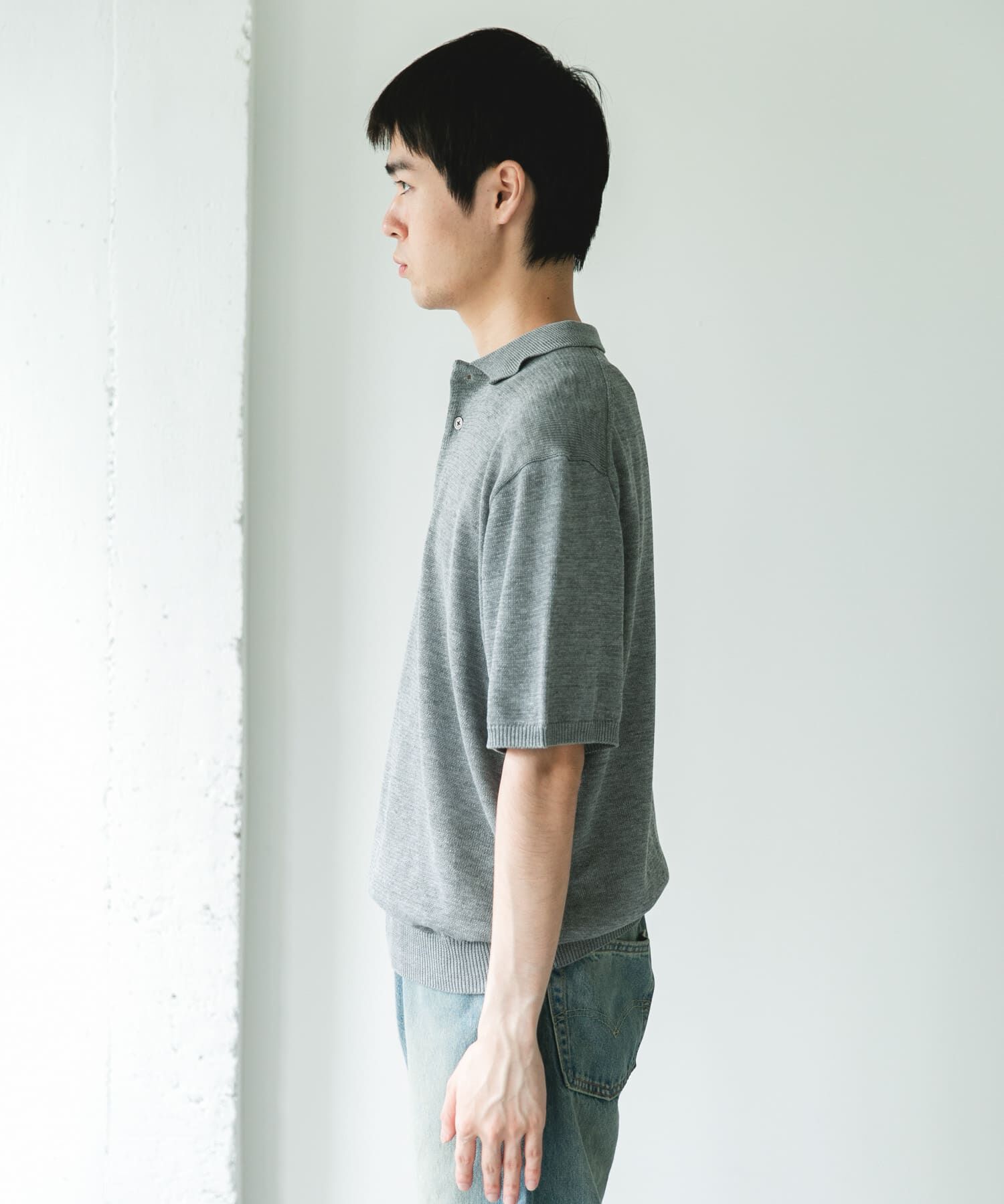 URBAN RESEARCH DOORS「『洗濯可/UVカット』『URTECH』Aircare ショートスリーブニットポロ」|ニット・セーター|