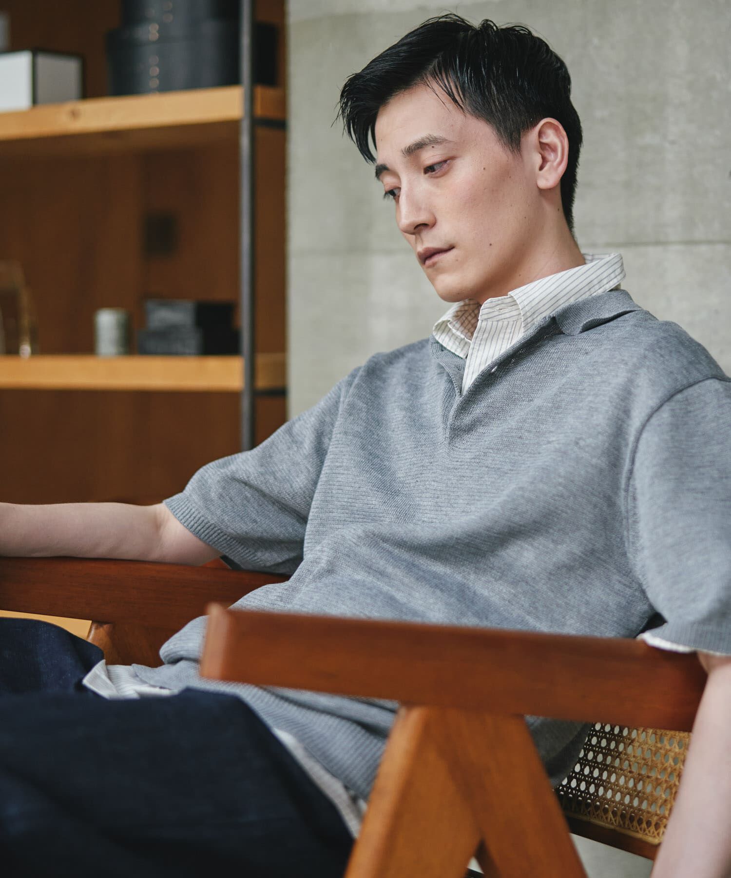 URBAN RESEARCH DOORS「『洗濯可/UVカット』『URTECH』Aircare ショートスリーブニットポロ」|ニット・セーター|