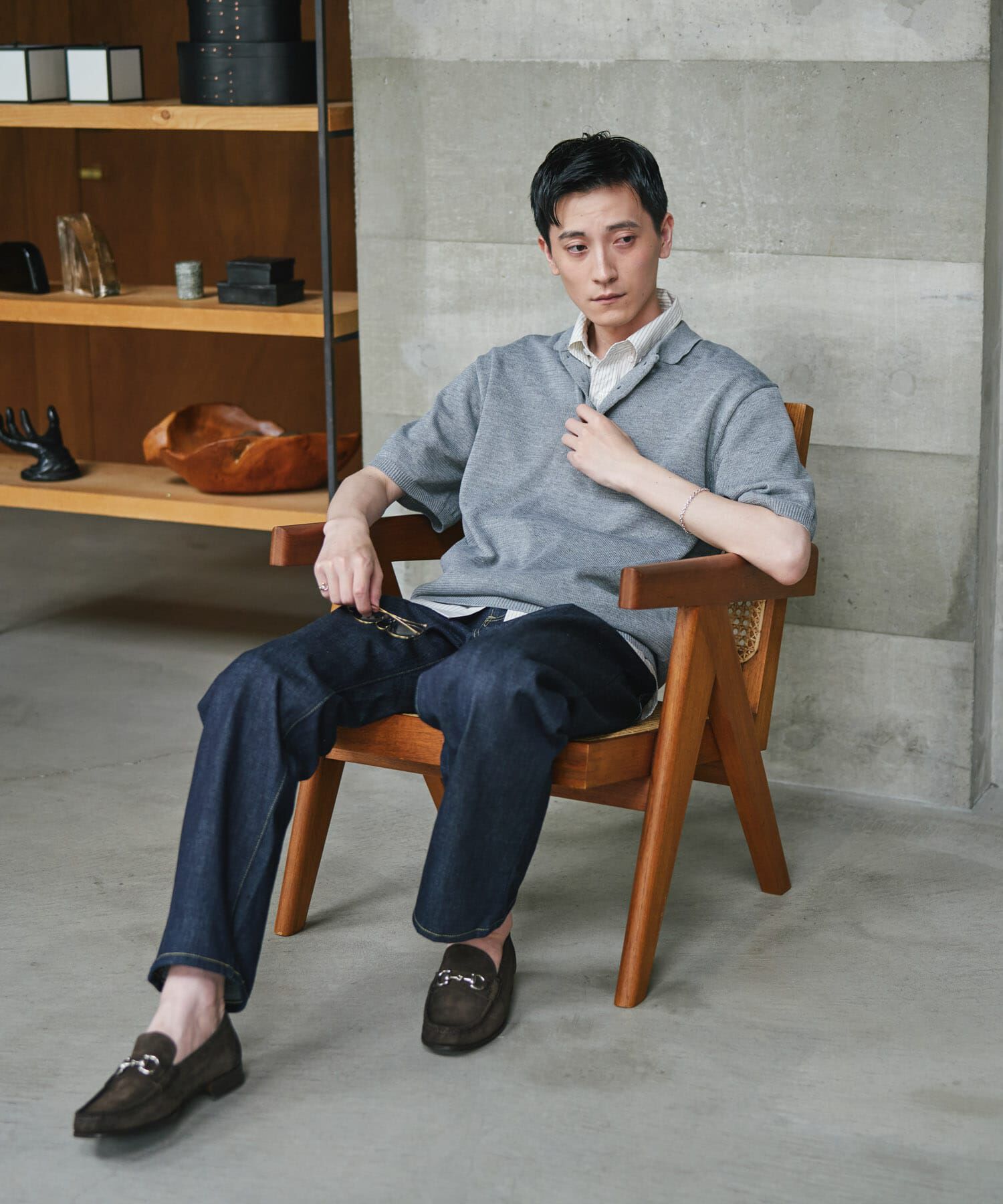 URBAN RESEARCH DOORS「『洗濯可/UVカット』『URTECH』Aircare ショートスリーブニットポロ」|ニット・セーター|