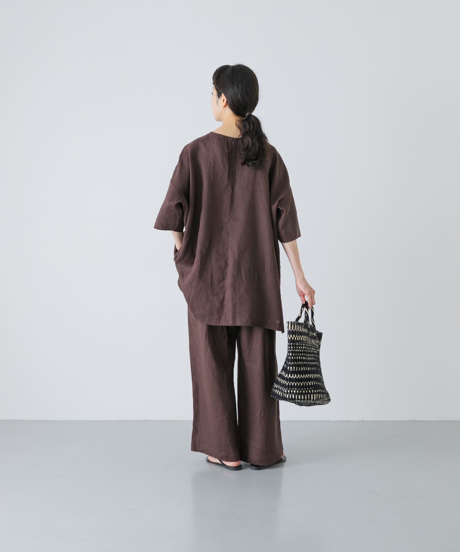 かぐれ「リネンワイドプルオーバーシャツ」|シャツ・ブラウス|