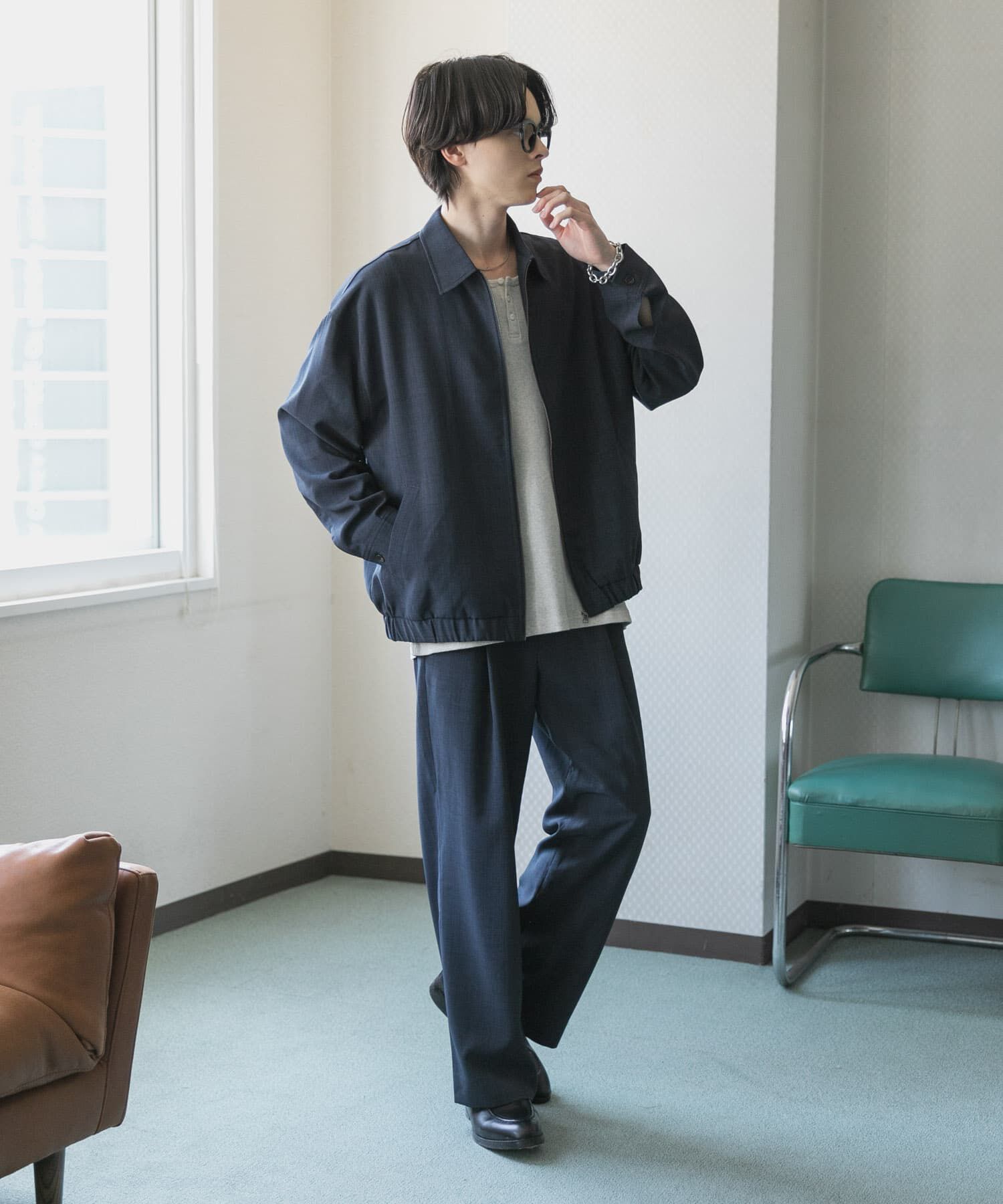SENSE OF PLACE by URBAN RESEARCH「『UR TECH DRYLUXE』リネンライクジップブルゾン」|ブルゾン・スタジャン|