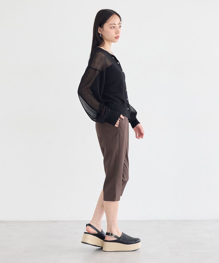 earth music&ecology「【WEB限定】接触冷感シアークルーニットカーディガン」|カーディガン|