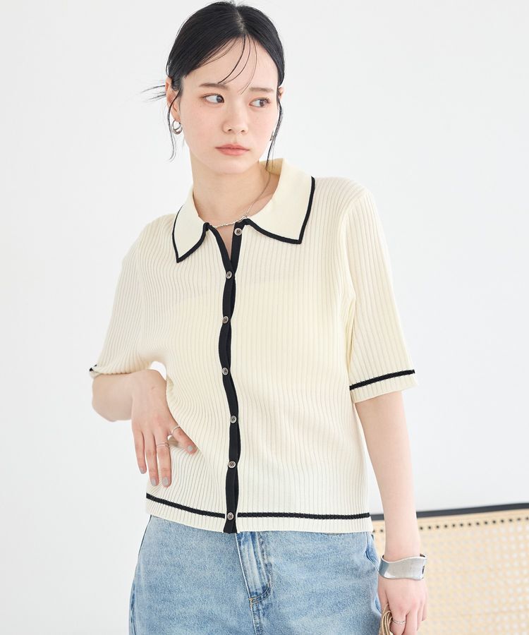 earth music&ecology「【WEB限定】リブニットカーディガン」|カーディガン|Ivory