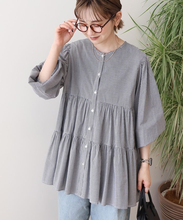 AMERICAN HOLIC「【WEB限定】ティアードギャザーブラウス」|シャツ・ブラウス|チェック