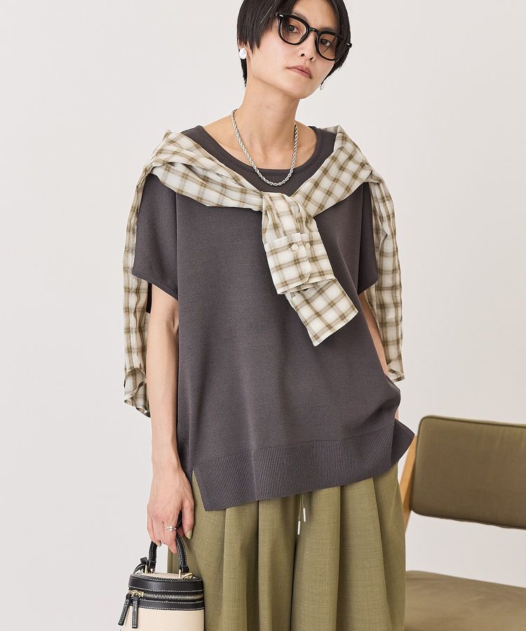 AMERICAN HOLIC「ウォッシャブル デイリーニットプルオーバー」|ニット・セーター|Charcoal Gray