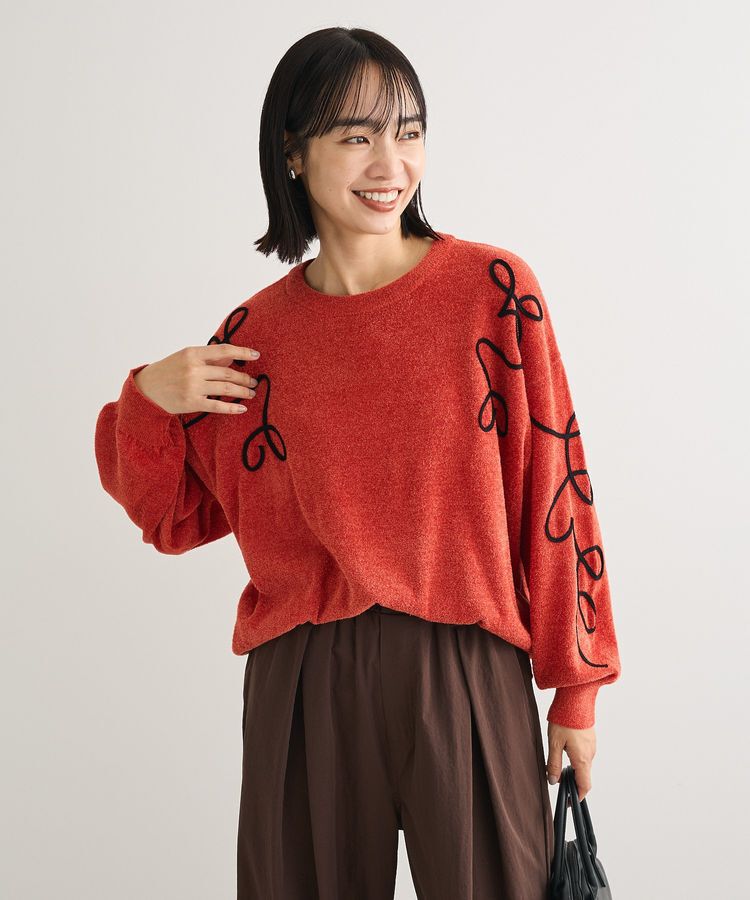 Green Parks「刺繍コードニットプルオーバー」|ニット・セーター|