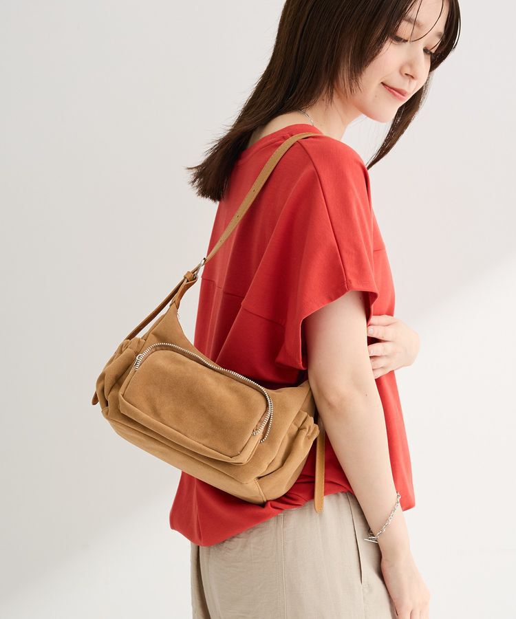 Green Parks「アウトポケットファスナー2WAYショルダー」|ショルダー・メッセンジャー|Beige